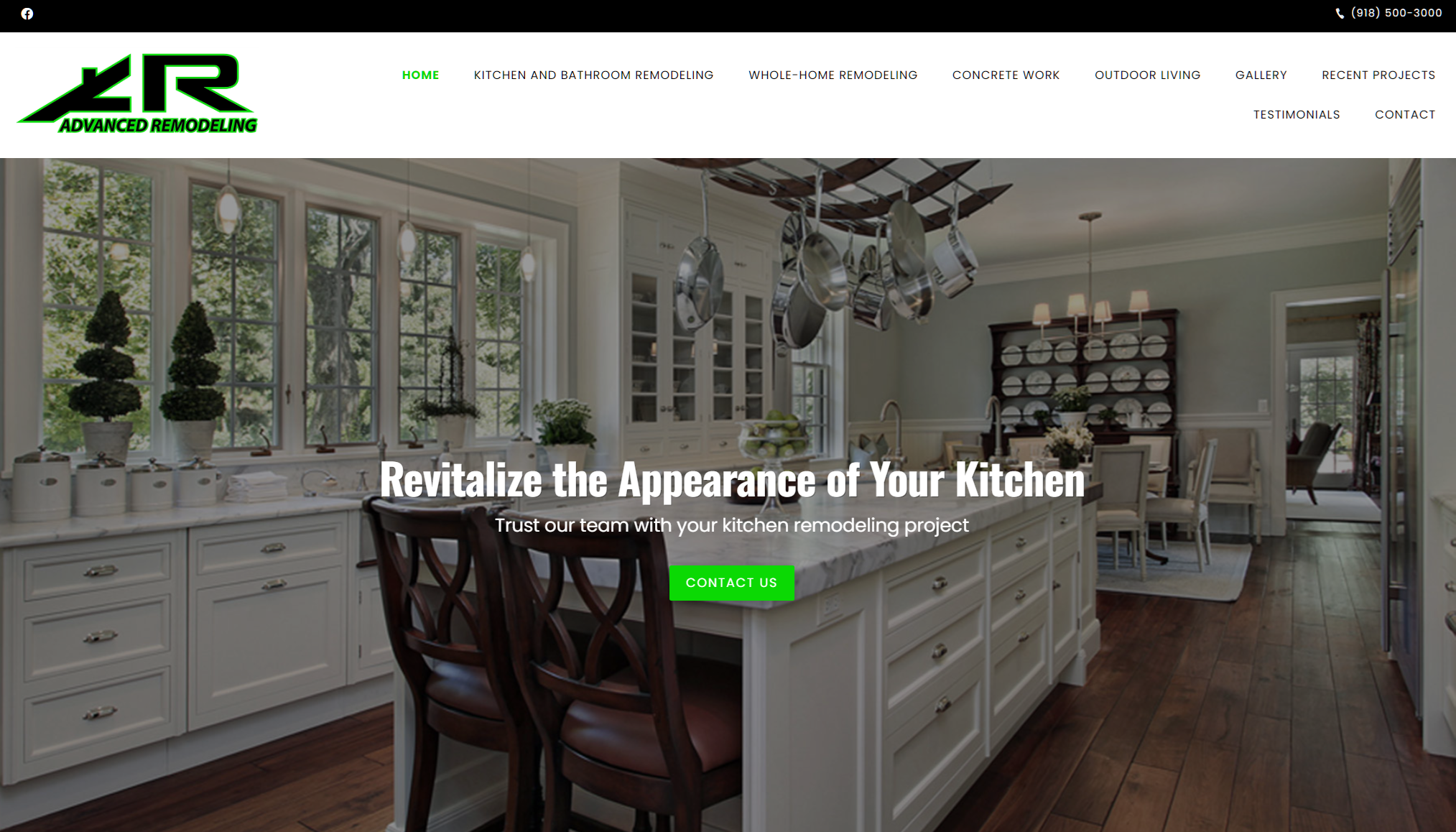 Before the rebuild: Remodeling company website — rebuilt end to end